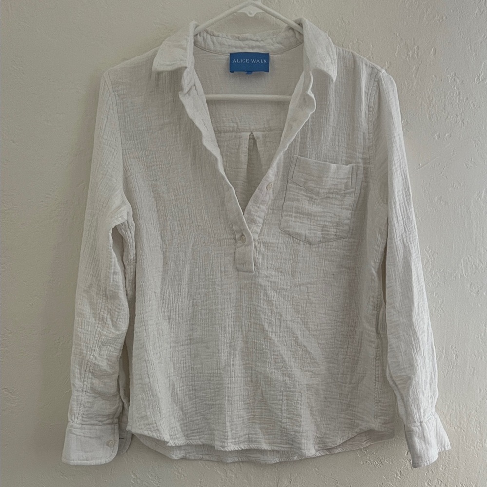 Alice Walk Cotton Gauze Popover Blouse Small